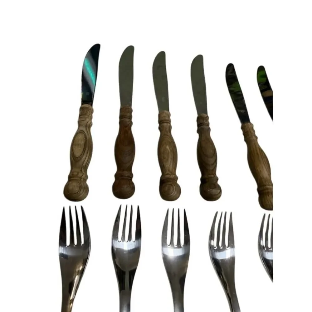 WMF Cromargan Stainless Steel Set of 7 Knife and Fork Set Flatware Silverware